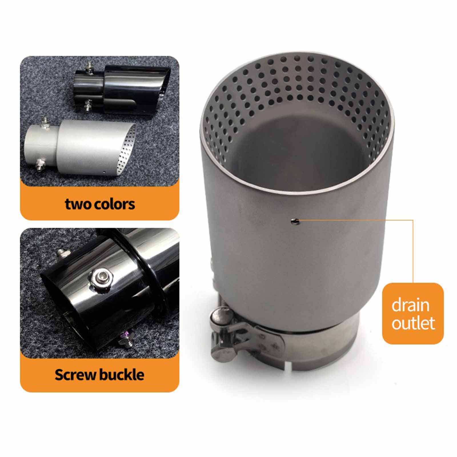Stainless Mesh Band - Universele roestvrijstalen gaastips 80 mm inlaat