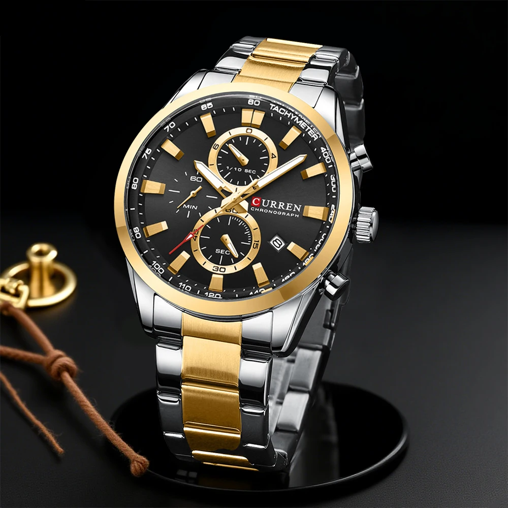 Accessories With Watch - CURREN Casual quartz chrono sporthorloges merken