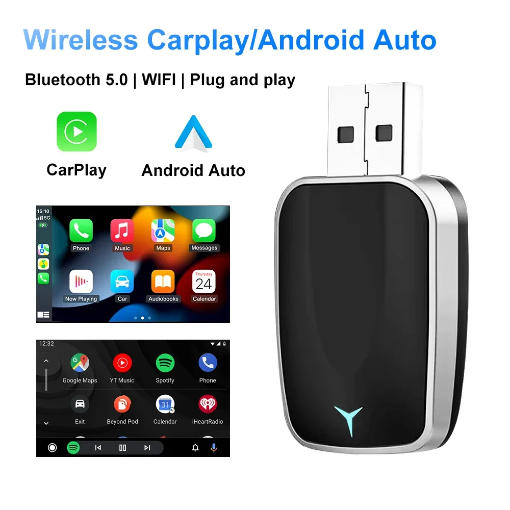 Smartwatch Universal - 2025 Bedraad naar draadloze CarPlay Android