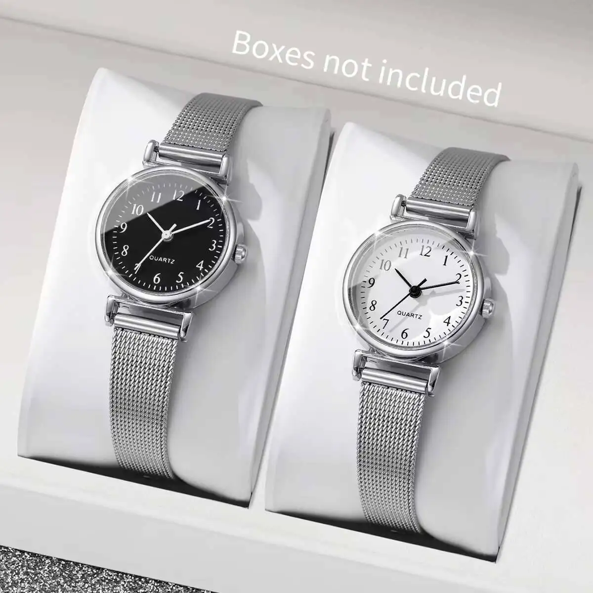 Stainless Mesh Band - 1/2PCS Mode Dameshorloges Eenvoudige Mesh Band