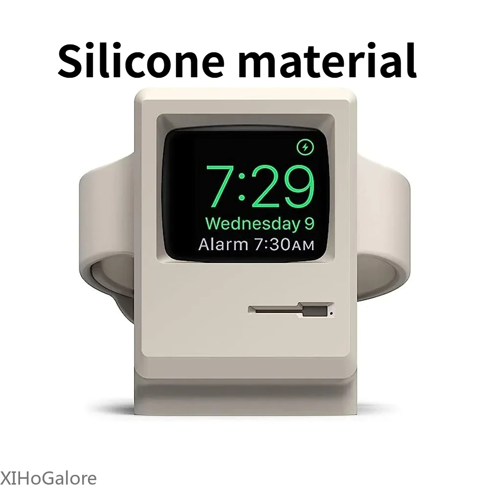 Watch Charging Dock - Retro computerpatroon siliconen oplaadstandaard voor Apple