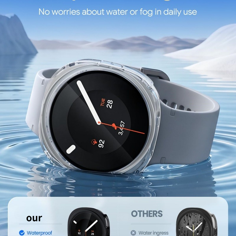 Samsung Smartwatch Accessories - Gehard glas+hoesje voor Samsung Galaxy Watch