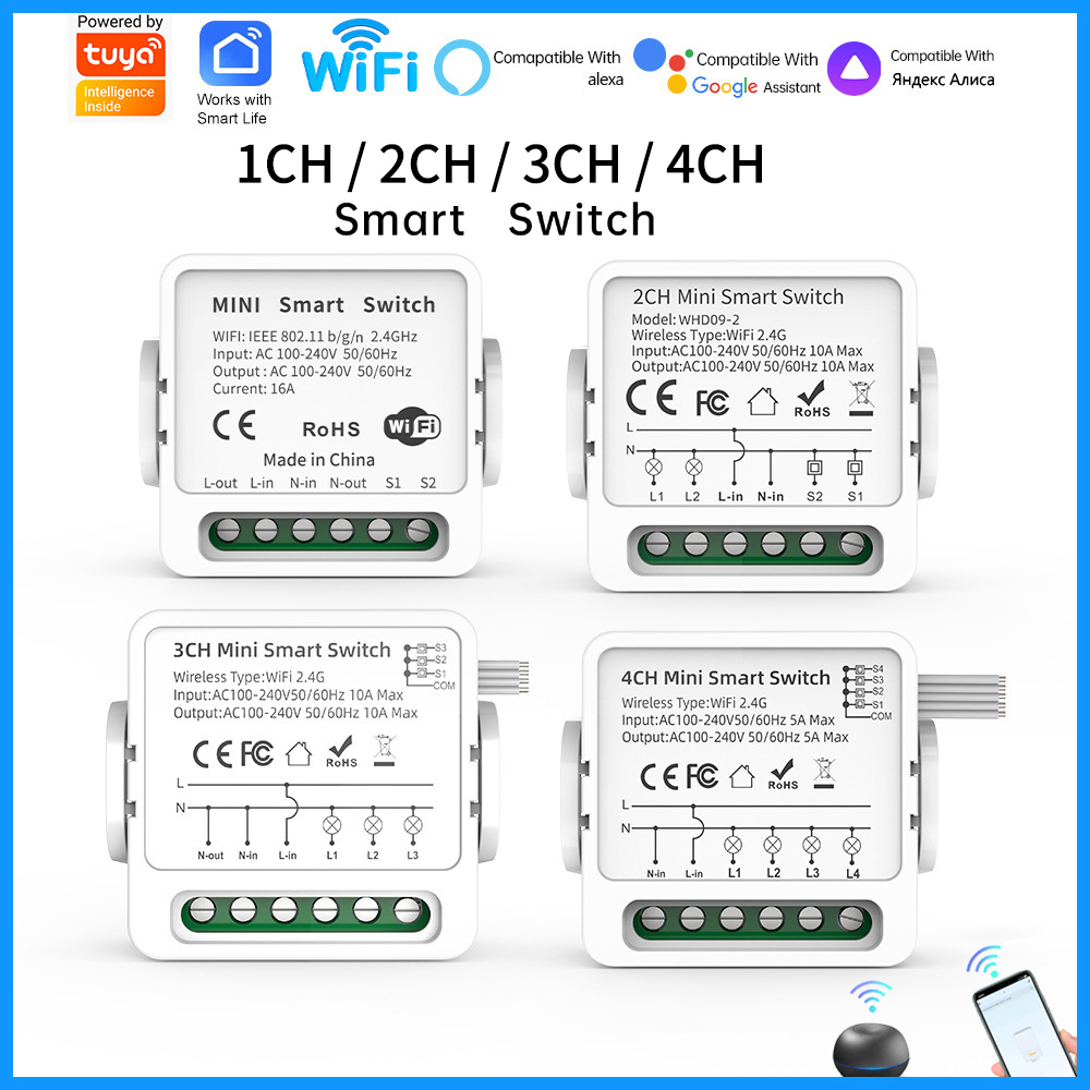 Tuya WiFi Smart Switch 1/2/3/4 - Smart Accessories recensie en prijs