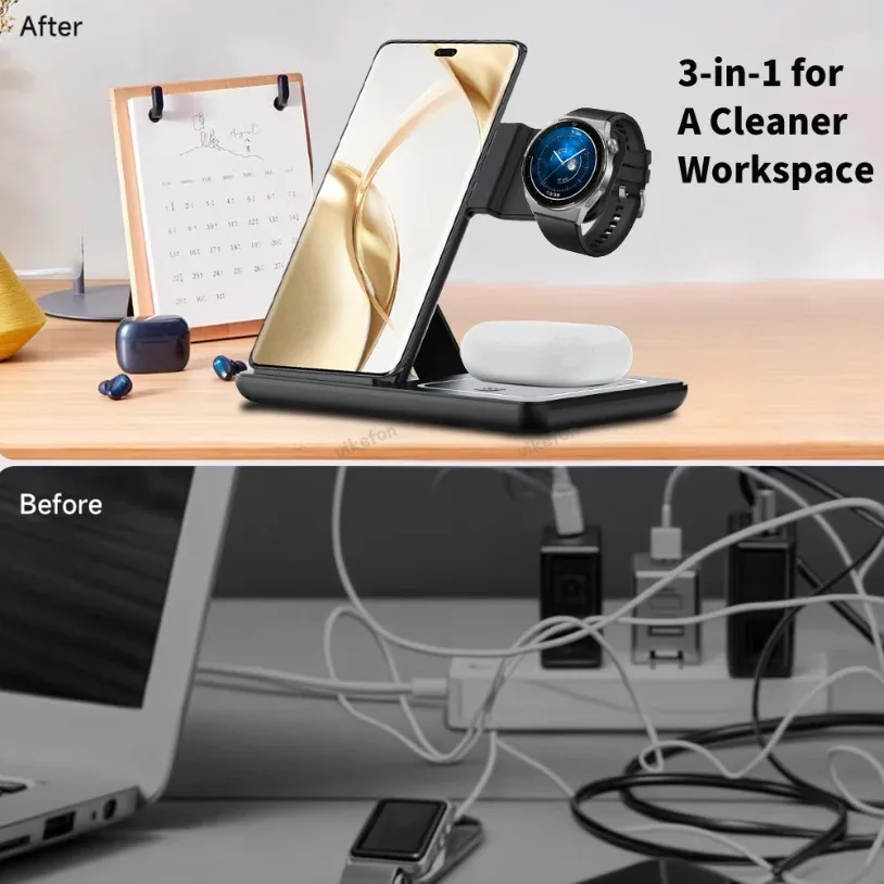 3-in-1 opvouwbare draadloze op - Watch Charger Cable recensie en prijs
